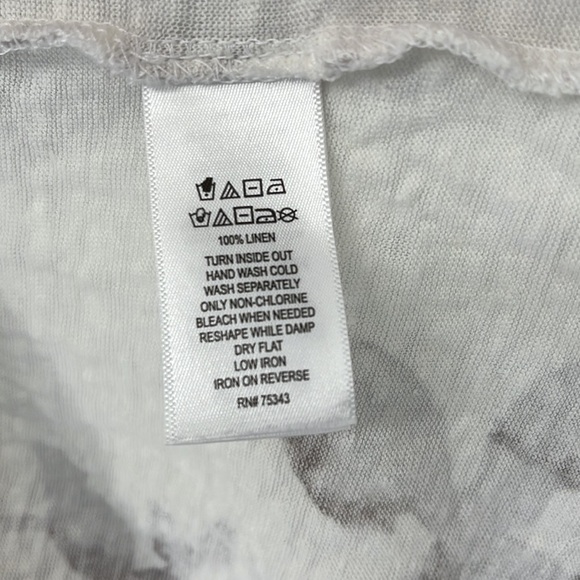 Cynthia Rowley 100% Linen Watercolor Floral Short Sleeve Tee - Picture 4 of 5